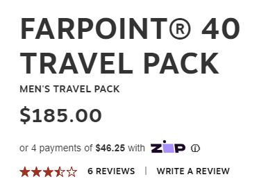 Farpoint 40 Travel Pack Price