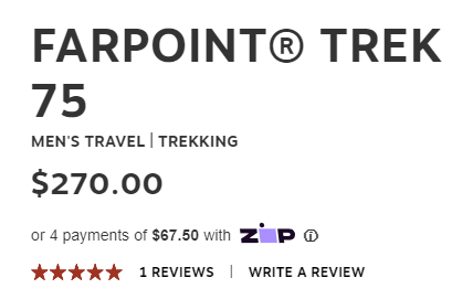 Osprey Farpoint 75 Trek Price