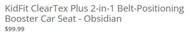 KidFit ClearTex Plus 2-in-1 Belt-Positioning Booster Car Seat - Obsidian, Price for the best travel car seats