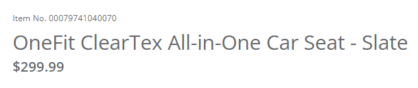 OneFit ClearTex All-in-One Car Seat to Booster Seat - Slate, Price for the best travel car seats