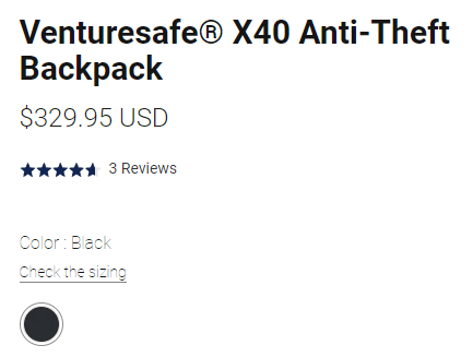 Pacsafe Venturesafe X40 Backpack Price