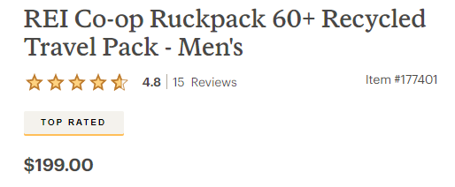 REI Co-op Ruckpack 60+ Travel Pack Price