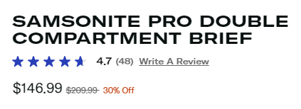 Samsonite Pro Double Compartment Brief Price