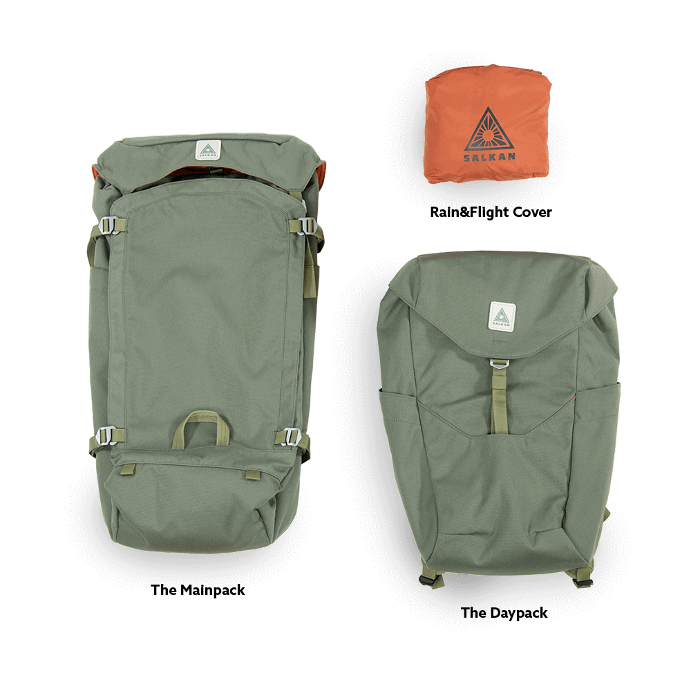4. Salkan Backpacker 4. Mainpack + Daypack Set, all components