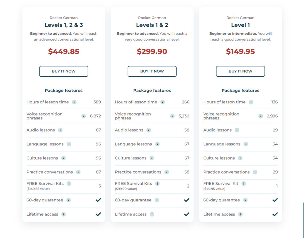 Rocket Languages Pricing