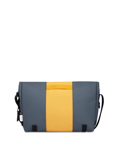 7. Timbuk2 Classic Messenger Bag, gray with yellow stripe, from the side