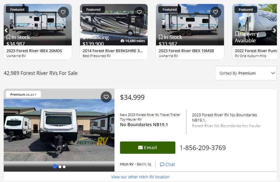 Forest River Prices and Models