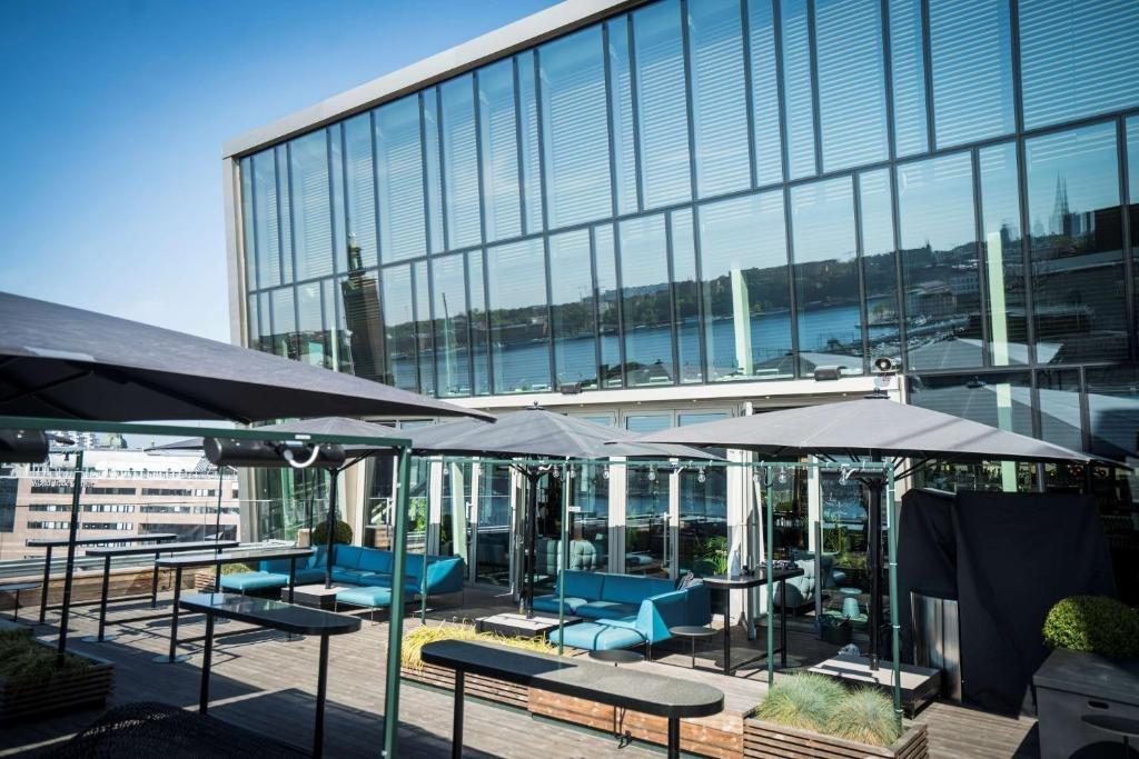 Front facade of a mid range hotel at Stockholm