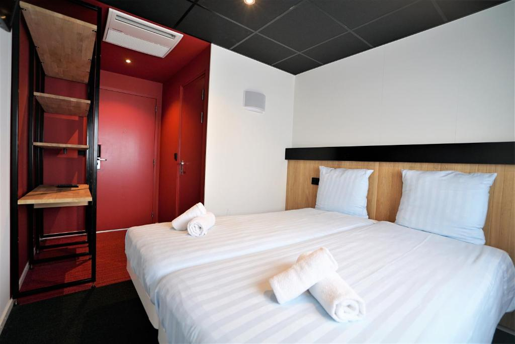 Loft bed at Botel room