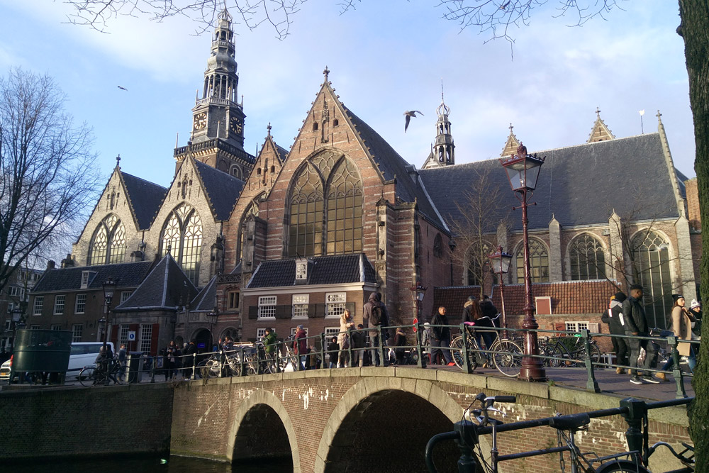 Oude Kerk, view from Oudezijds Voorburgwal