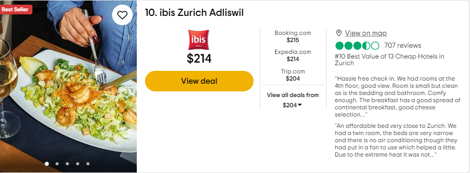 Price for staying at Ibis Zurich Adliswil
