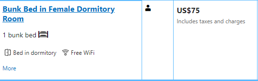 Price for staying one night at Oldtown Hostel Otter
