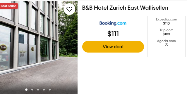 Prices for staying at B & B Hotel Zurich East Wallisellen 